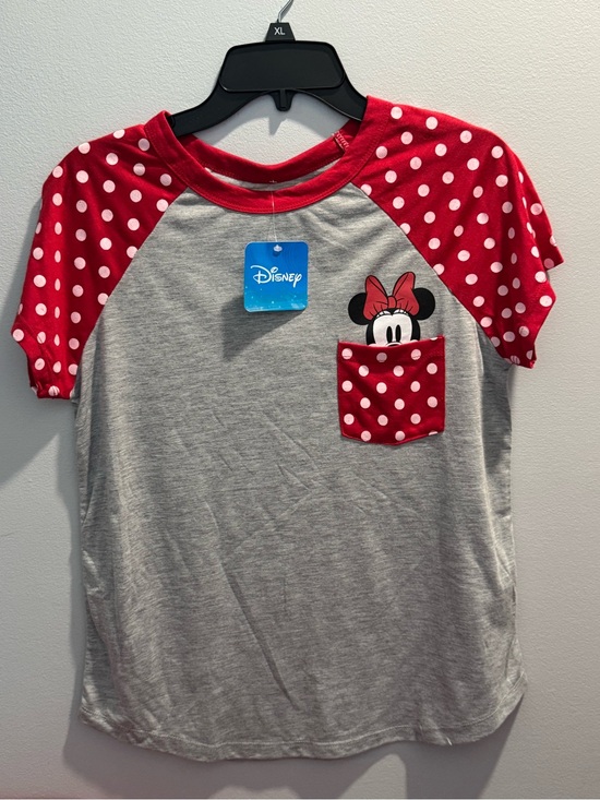 Disney Other - Disney Minnie Mouse Girls' Gray & Red Polka Dot Raglan Tee NWT